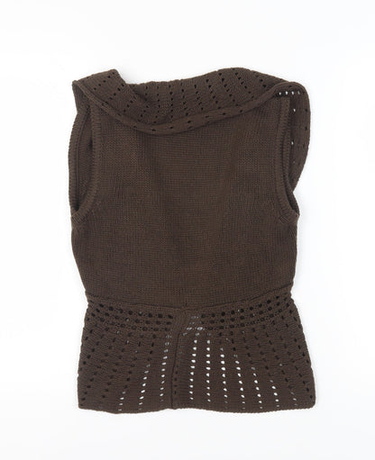 Womens UK Size M Per Una Brown Vest Jumper