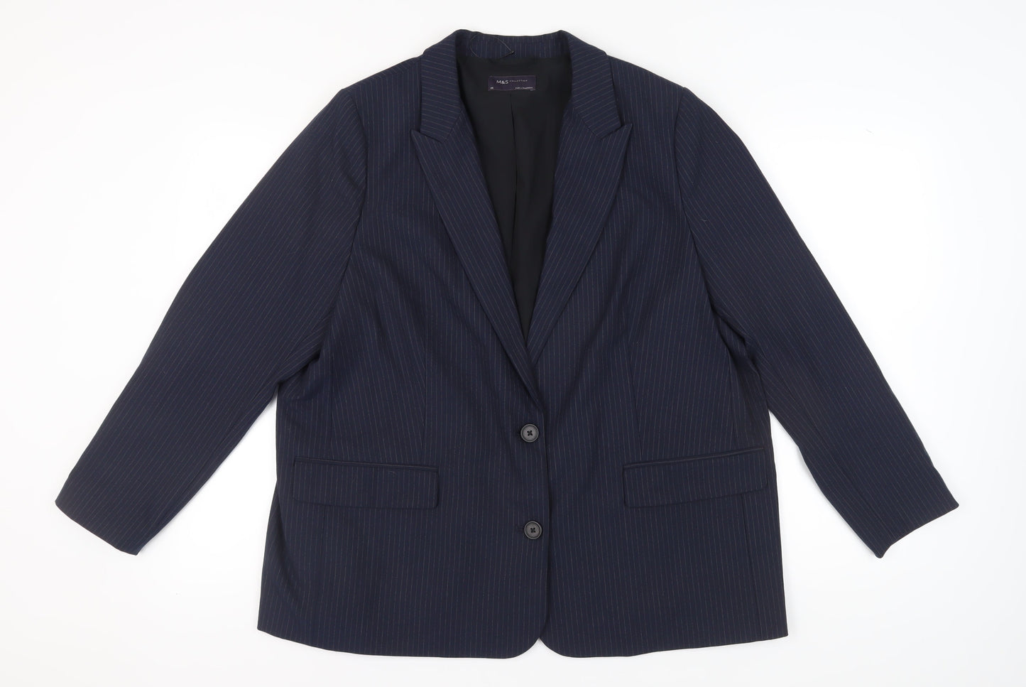 Marks and Spencer Women's Navy Pinstripe Suit Jacket Size 20