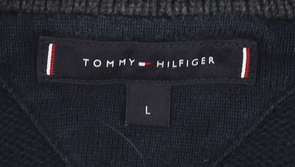 Tommy Hilfiger Men's Blue Full Zip Jumper L