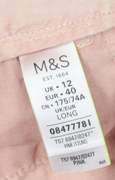 Marks and Spencer Men's Pink Chino Trousers Size 12