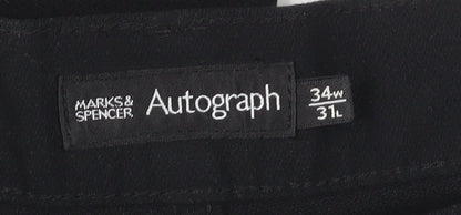 Marks & Spencer Men's Black Trousers Size 34