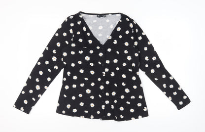 ASOS DESIGN Black Floral Maternity Blouse Size 12