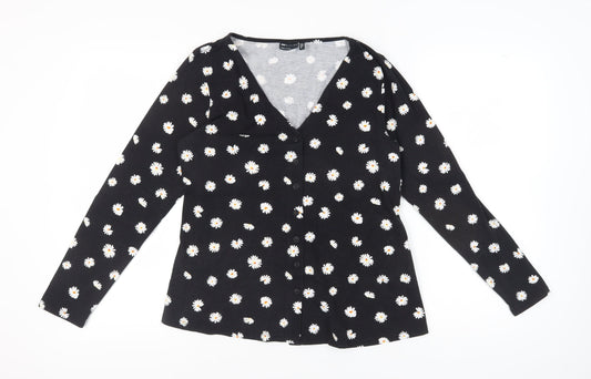 ASOS DESIGN Black Floral Maternity Blouse Size 12