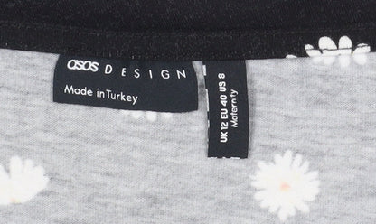 ASOS DESIGN Black Floral Maternity Blouse Size 12