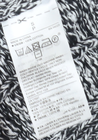 Gap Women's Black Cotton Cable-Knit Jumper S