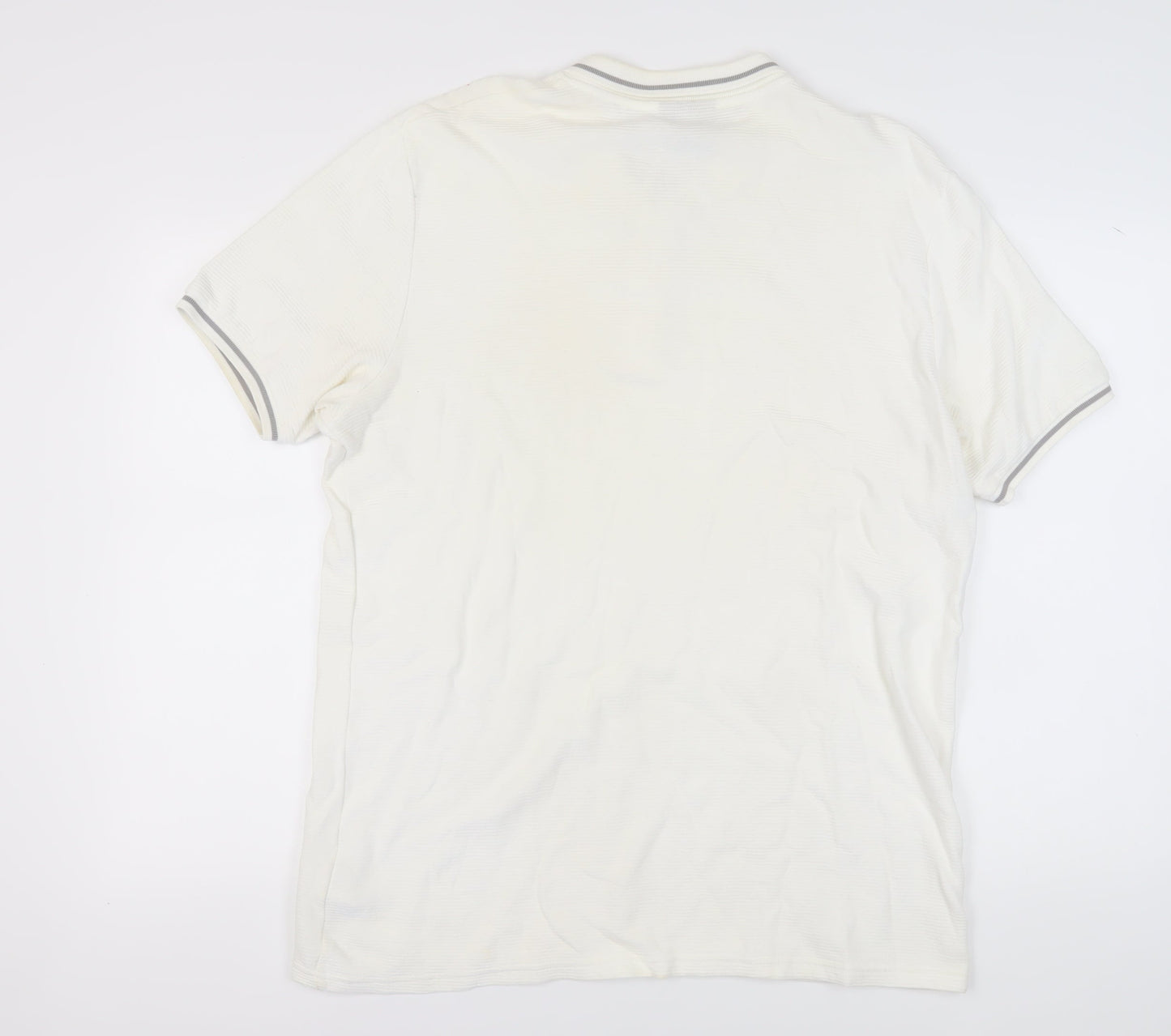 McKenzie Men's White Polo Shirt L Short Sleeve Logo Casual