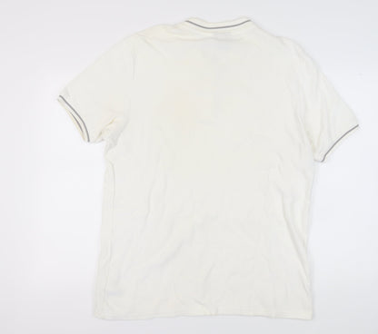 McKenzie Men's White Polo Shirt L Short Sleeve Logo Casual