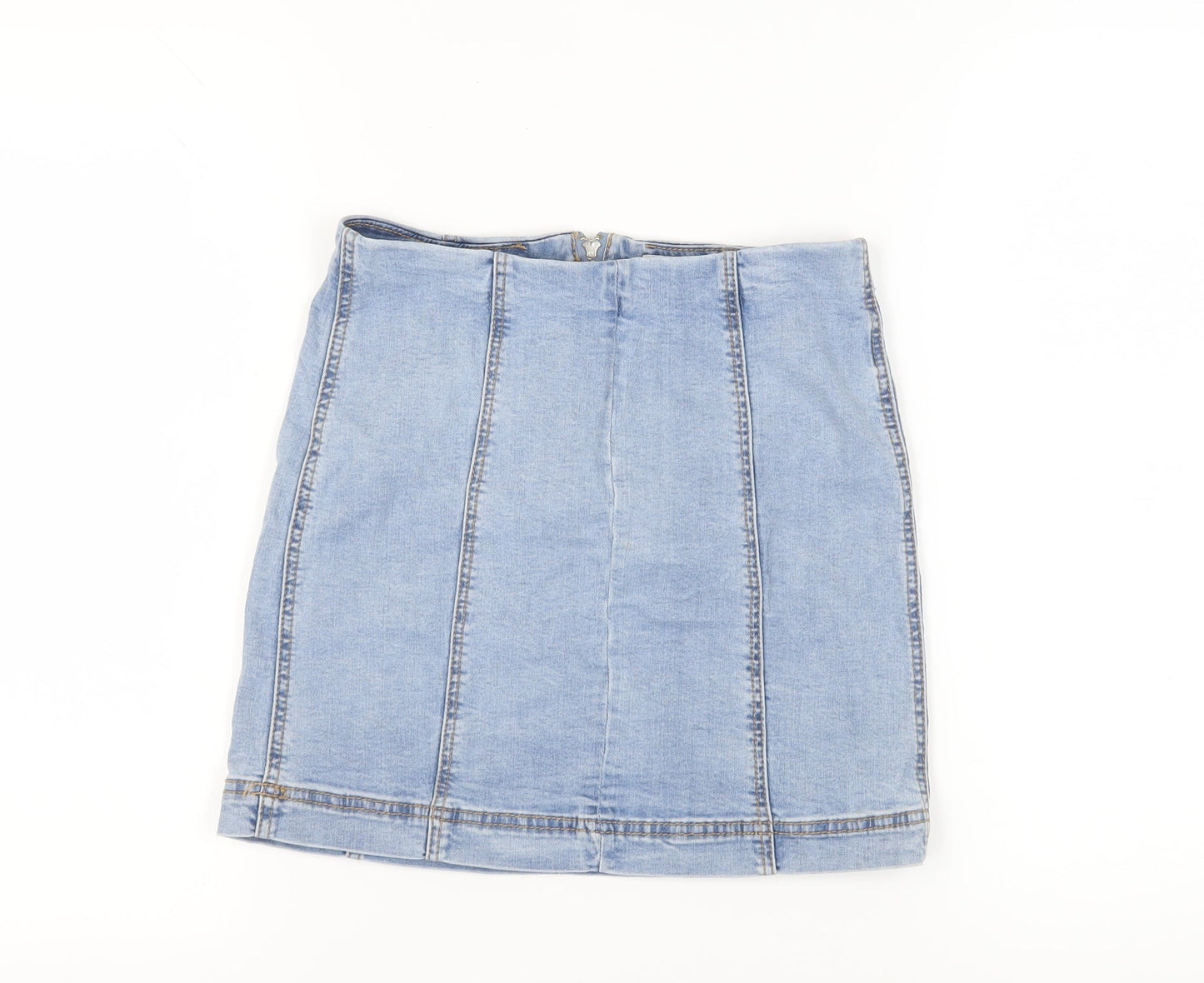 Forever 21 Women's Blue Denim Pencil Skirt Size UK 10