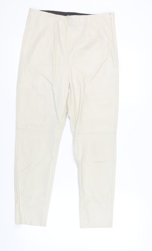 Womens UK Size Large Zara Regular Fit  Beige Trousers