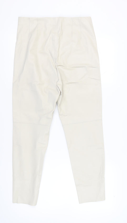 Womens UK Size Large Zara Regular Fit  Beige Trousers