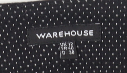 Womens UK Size 12 Warehouse Slim Fit Business Casual Black Trousers