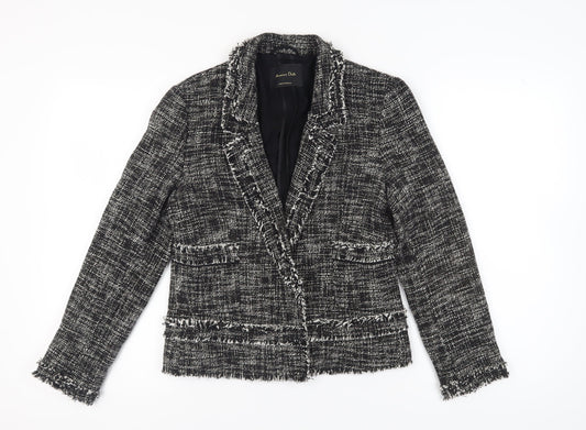 Massimo Dutti Women's Black Bouclé Blazer Size 12
