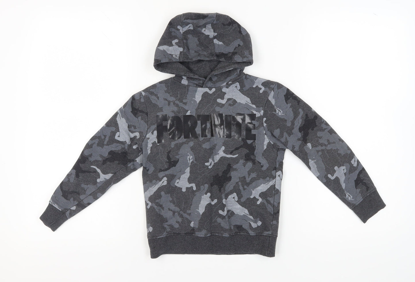 Fortnite Grey Camouflage Boys Pullover Hoodie XS