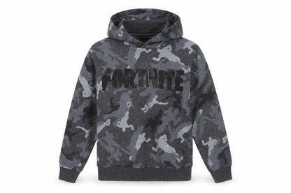 Fortnite Grey Camouflage Boys Pullover Hoodie XS