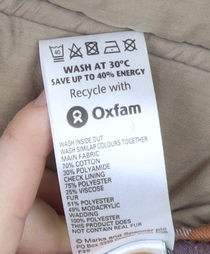 Marks and Spencer Beige Hooded Puffer Waistcoat Women UK 14