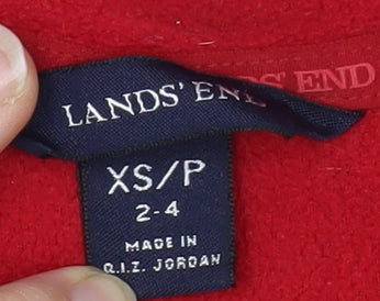 Womens UK Size XS Lands' End Red Pullover Sweatshirt