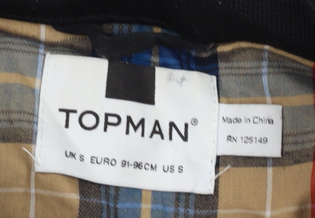 Mens UK Size S Topman Black Bomber Jacket