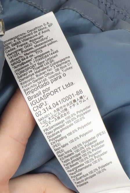 Womens UK Size 2XS DECATHLON Blue Puffer Jacket