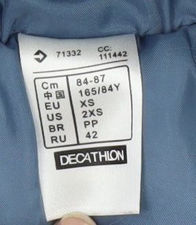 Womens UK Size 2XS DECATHLON Blue Puffer Jacket