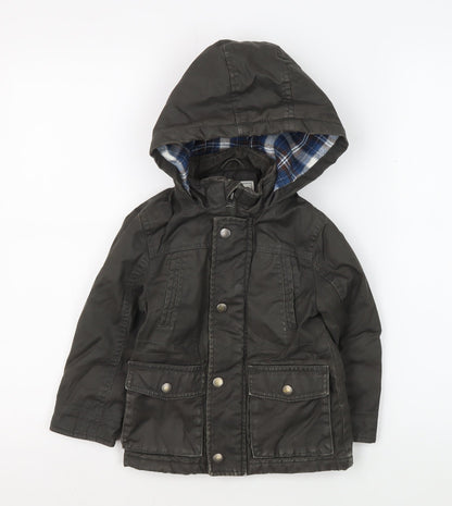 Marks and Spencer Boys Green Parka Jacket 2-3 Years