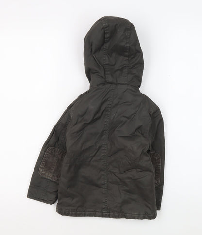 Marks and Spencer Boys Green Parka Jacket 2-3 Years