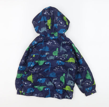 Bluezoo Unisex Dinosaur Rain Coat Blue 18-24 Mths