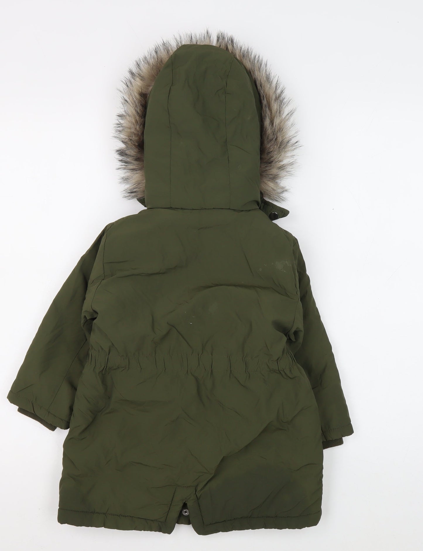 Next Girls Green Hooded Parka Coat, Age 3, Casual Winter Wear
