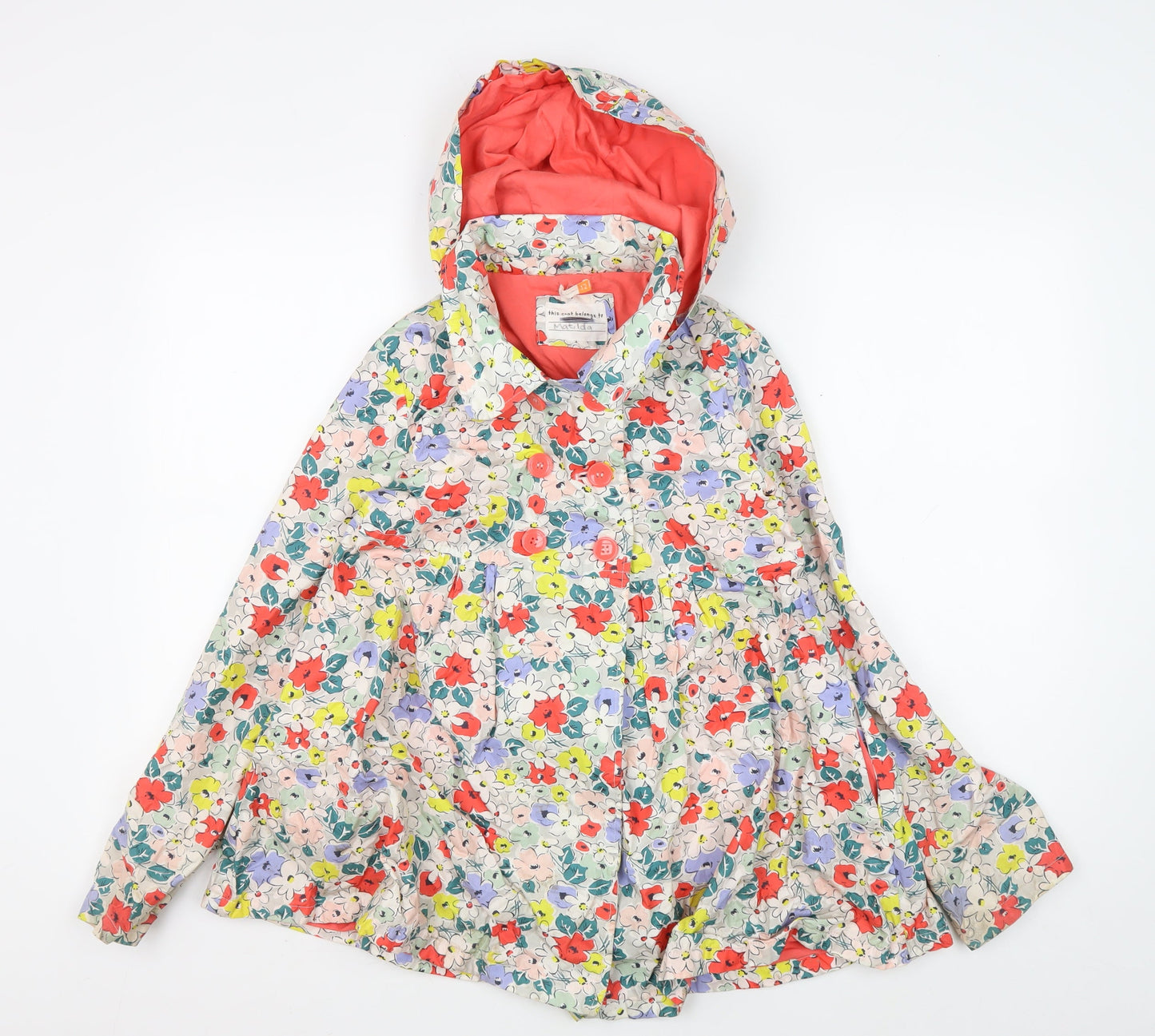 John Lewis Girls Multicoloured Floral Parka Coat 12Y