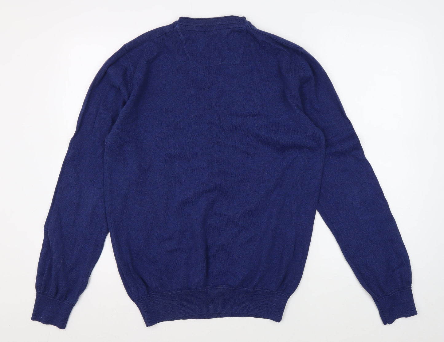 RJR John Rocha Men’s Blue Cotton V-Neck Jumper M