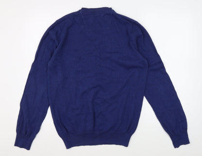 RJR John Rocha Men’s Blue Cotton V-Neck Jumper M