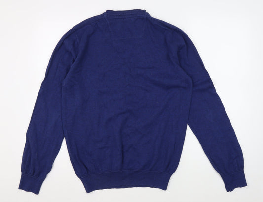 RJR John Rocha Men’s Blue Cotton V-Neck Jumper M