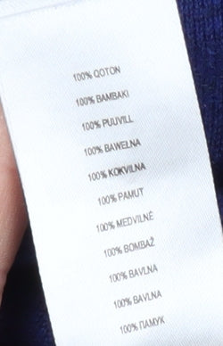 RJR John Rocha Men’s Blue Cotton V-Neck Jumper M