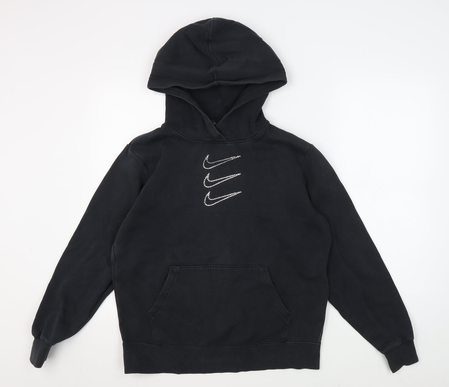 Nike Women's Black Hoodie, Size S, Logo Accent