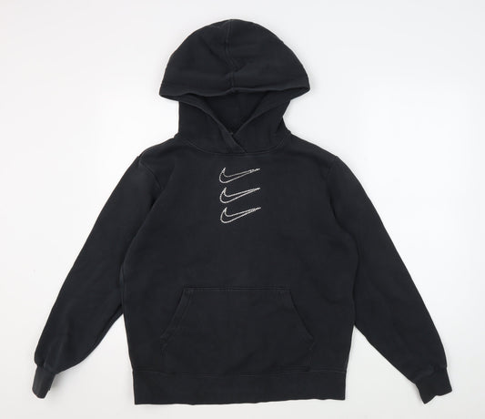 Nike Women's Black Hoodie, Size S, Logo Accent