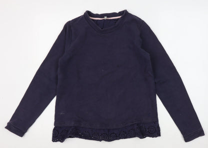 Joules Girls Blue Embr Sweatshirt, Size 6, Long Sleeve