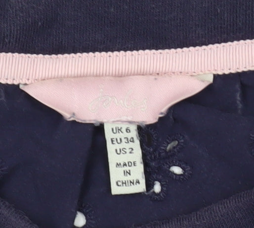 Joules Girls Blue Embr Sweatshirt, Size 6, Long Sleeve