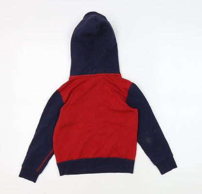 Ralph Lauren Boys Red & Blue Pullover Hoodie, Size 5 Years