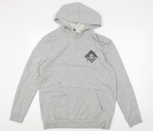 Topman Men's Grey Pullover Hoodie, L, Stylish & Comfy