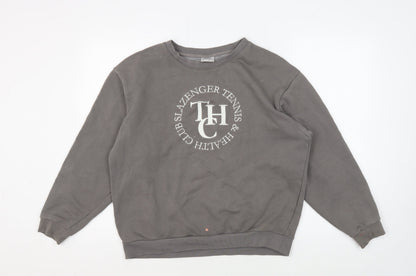 Slazenger Grey Unisex Crew Neck Sweatshirt, Size 10