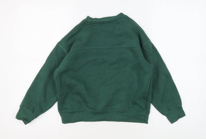 Zara Boys Green Crew Neck Pullover Sweatshirt Size 6-7