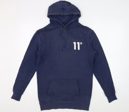 11 Degrees Men's Blue XS Pullover Hoodie with Logo