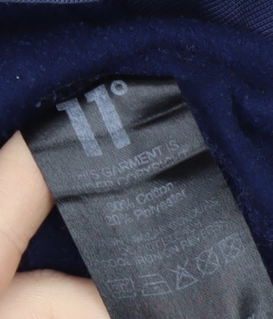 11 Degrees Men's Blue XS Pullover Hoodie with Logo