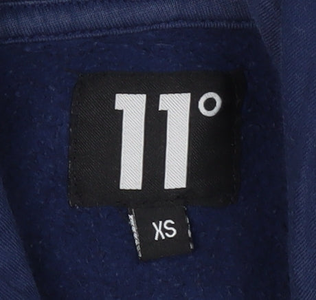 11 Degrees Men's Blue XS Pullover Hoodie with Logo