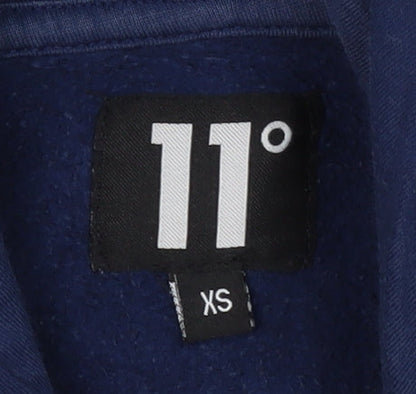 11 Degrees Men's Blue XS Pullover Hoodie with Logo