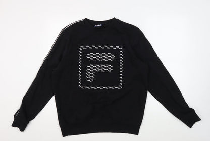 Mens UK Size M FILA Black Pullover Sweatshirt