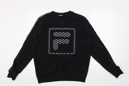 Mens UK Size M FILA Black Pullover Sweatshirt