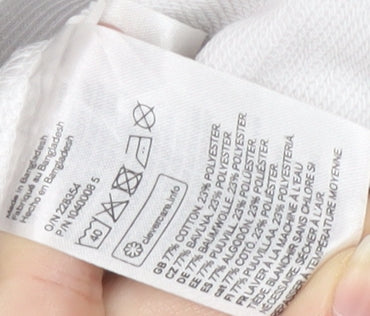 H&M Unisex White Pullover Sweatshirt M