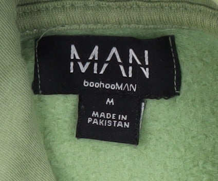 Mens UK Size M boohooMAN Green Pullover Hoodie