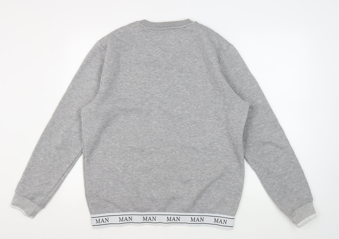 Mens UK Size L boohooMAN Grey Pullover Sweatshirt