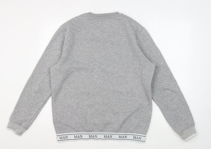 Mens UK Size L boohooMAN Grey Pullover Sweatshirt